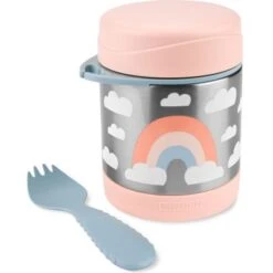 Skip Hop Thermos Alimentaire Avec Fourchette Arc-en-ciel -Skip Hop thermos alimentaire avec fourchette arc en ciel 3