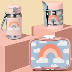 Skip Hop Thermos Alimentaire Avec Fourchette Arc-en-ciel -Skip Hop thermos alimentaire avec fourchette arc en ciel 4